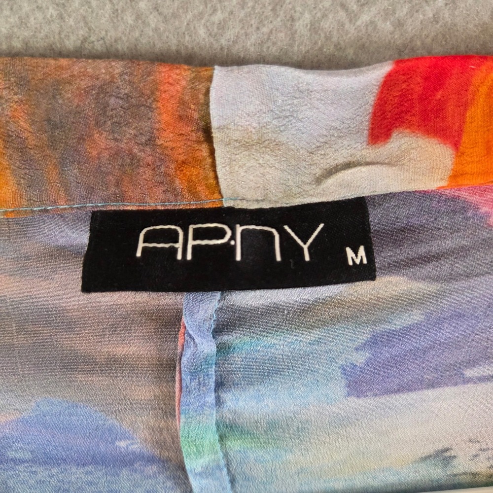 APNY Sheer Colorful Abstract Kimono Cardigan Jacket Cupro Blend Wearable Art M - Picture 3 of 6